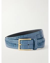 Anderson's - Narrow Croc-Effect Leather Belt - Lyst