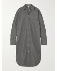 TOTEME - Striped Organic Cotton-Poplin Midi Shirt Dress - Lyst