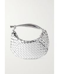 Bottega Veneta - Sardine Small Intrecciato Metallic Leather Tote - Lyst