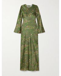 Veronica Beard - Gemma Floral-Print Silk-Blend Satin Maxi Dress - Lyst