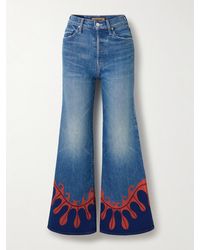 Mother - La Doublej The Tomcat Roller Printed High-Rise Flared Jeans - Lyst