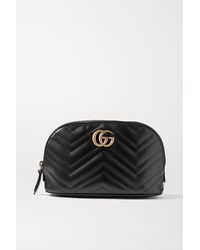 Gucci Gg Marmont Quilted Leather Cosmetics Case - Black