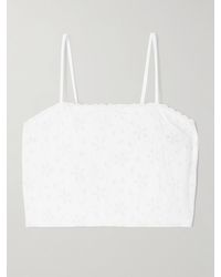 Posse - Salma Cropped Broderie Anglaise Cotton Top - Lyst