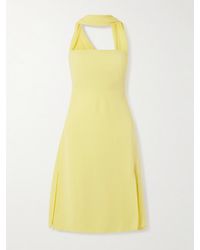 Versace - Scarf-Effect Cutout Chiffon-Trimmed Silk-Cady Mini Dress - Lyst