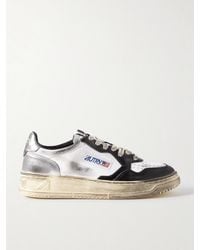 Autry - Super Vintage Distressed Leather Sneakers - Lyst
