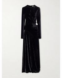 Rabanne - Embellished Cutout Velvet Maxi Dress - Lyst