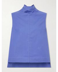 Brandon Maxwell - The Finn Cotton-Poplin Turtleneck Blouse - Lyst