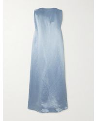 Abadia - Diana Strapless Hammered-Satin Gown - Lyst