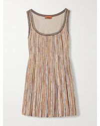 Missoni - Striped Sequined Metallic Ribbed-Knit Mini Dress - Lyst