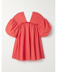 Kika Vargas - Net Sustain Annie Ruffled Cotton-Poplin Mini Dress - Lyst