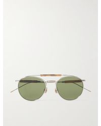 Brunello Cucinelli - Aviator-Style-Tone And Tortoiseshell Acetate Sunglasses - Lyst