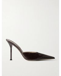 Christen - Helix 95 Toe Croc-Effect Patent-Leather Mules - Lyst
