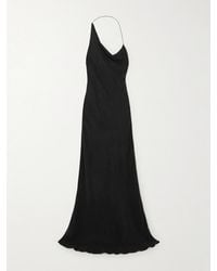 St. Agni - Asymmetric Draped Twill Maxi Dress - Lyst
