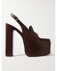Gucci - Slingback-Pumps Mit Plateau Aus Leder Mit Horsebit-Details - Lyst