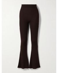 CORDOVA - Savoie Ribbed Pointelle-Knit Merino Wool Flared Pants - Lyst