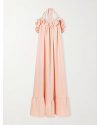 Marrakshi Life - Ruffled Striped Cotton Maxi Dress - Lyst