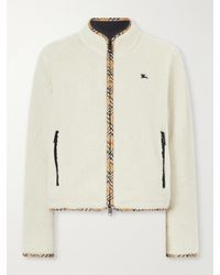 Burberry - Check-Trimmed Wool-Blend Plush Jacket - Lyst