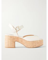 Ferragamo - Nerea 90 Leather Platform Sandals - Lyst