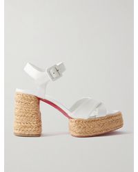 Christian Louboutin - Calakala 85 Espadrille-Plateausandalen Aus Leder - Lyst
