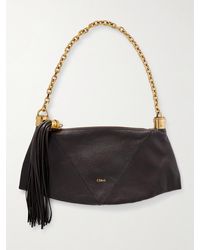 Chloé - Foulard Schultertasche Aus Strukturiertem Leder Mit Troddel - Lyst