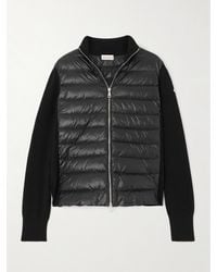 Moncler - Cardigan Aus Wolle Und Gestepptem Shell Mit Daunenfüllung - Lyst
