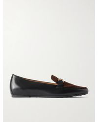 Tod's - Gomma Embellished Leather And Suede Loafers - Lyst