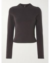 Skims - Cotton Jersey Long Sleeve T-Shirt – Iron – Oberteil Aus Stretch-Baumwoll-Jersey - Lyst