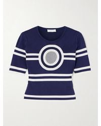 Rabanne - Lurex-Trimmed Striped Ribbed-Knit Top - Lyst