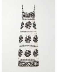 Cala De La Cruz - Nara Cutout Printed Linen Midi Dress - Lyst