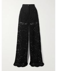 Dolce & Gabbana - Hose Mit Weitem Bein Aus Schnurgebundener Spitze - Lyst