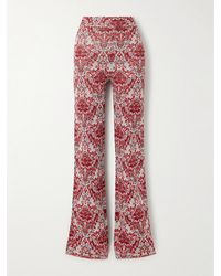 Rabanne - Metallic Jacquard-Knit Flared Pants - Lyst