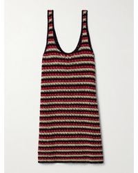 Alix Of Bohemia - Tyler Bead-Embellished Striped Crocheted Cotton Mini Dress - Lyst