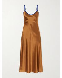 Comme Si - Bias Silk-Charmeuse Slip Midi Dress - Lyst