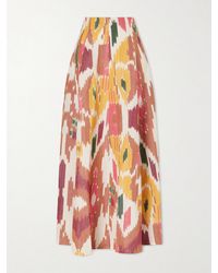 Emporio Sirenuse - Kika Printed Cotton And Linen-Blend Maxi Skirt - Lyst