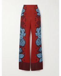 Borgo De Nor - Havana Floral-Print Satin-Trimmed Crepe De Chine Pants - Lyst