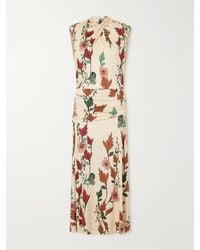 Johanna Ortiz - Hibiscus Compass Floral-Print Satin Maxi Dress - Lyst