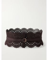 Alaïa - Vienne Laser-Cut Suede Waist Belt - Lyst
