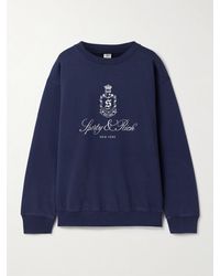 Sporty & Rich - Vendome Embroidered Cotton-Jersey Sweatshirt - Lyst