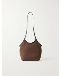 Valesque - Cami Leather-Trimmed Satin Shoulder Bag - Lyst