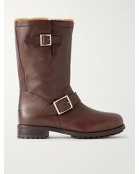Jimmy Choo - Biker Buckled Leather Ankle Boots - Lyst