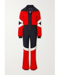 Fusalp Clarisse Quilted Color-block Ski Suit - Red