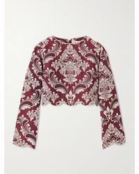 FARM Rio - Cropped Cotton-Blend Jacquard Top - Lyst