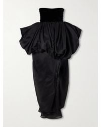 KHAITE - Bronte Draped Silk-Organza Midi Dress - Lyst