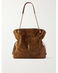 Saint Laurent - Jamie Shopping Quilted Suede Shoulder Bag - Lyst