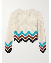 Escvdo - Safi Oberteil Aus Gehäkelter Baumwolle Mit Wellenkanten - Lyst