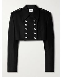 KHAITE - Leara Double-Breasted Cropped Wool-Blend Felt Jacket - Lyst