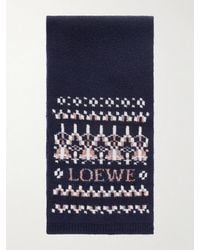 Loewe - Sequin-Embellished Fair Isle Wool-Blend Scarf - Lyst
