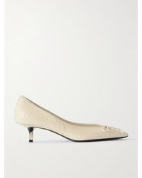 Jacquemus - Tourni Pumps Aus Leder Mit Schlangeneffekt Und Schleife - Lyst