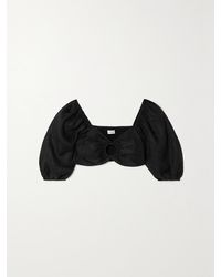 Faithfull the Brand - La Marches Verkürztes Oberteil Aus Leinen Mit Raffungen Und Cut-Out - Lyst
