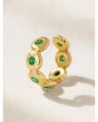 Octavia Elizabeth - Net Sustain Nesting Gem Ear Cuff Aus Recyceltem 18 Karat Mit Smaragden - Lyst